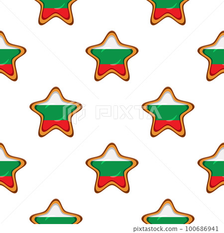 Pattern cookie with flag country Bulgaria in tasty biscuit Pattern cookie with flag country Bulgaria in tasty biscuit 100686941