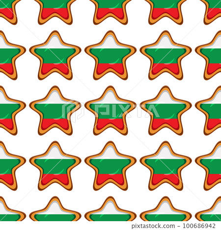 Pattern cookie with flag country Bulgaria in tasty biscuit Pattern cookie with flag country Bulgaria in tasty biscuit 100686942