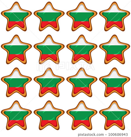 Pattern cookie with flag country Bulgaria in tasty biscuit Pattern cookie with flag country Bulgaria in tasty biscuit 100686943