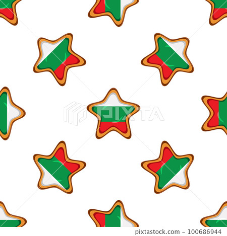 Pattern cookie with flag country Bulgaria in tasty biscuit Pattern cookie with flag country Bulgaria in tasty biscuit 100686944