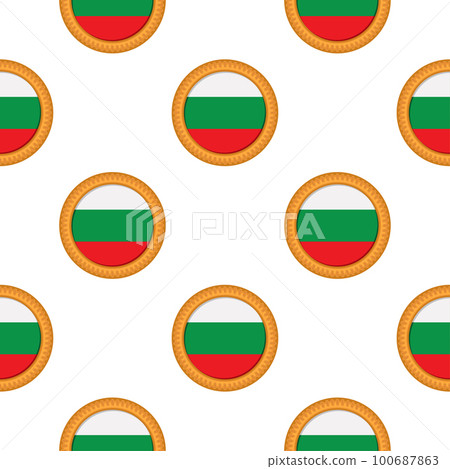 Pattern cookie with flag country Bulgaria in tasty biscuit Pattern cookie with flag country Bulgaria in tasty biscuit 100687863