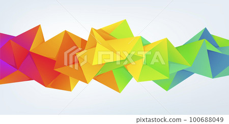 Vector abstract facet, low poly geometric triangle background. 3d crystal colorful shape, banner, horizontal orientation. Vector abstract facet, low poly geometric triangle background. 3d crystal colorful shape, banner, horizontal orientation. 100688049