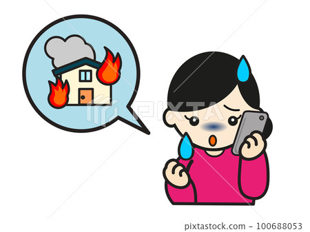 女人打電話說房子著火 女人打電話說房子著火 100688053