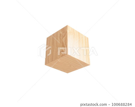 3D Rendering Wooden Cube Box on white background 3D Rendering Wooden Cube Box on white background 100688284