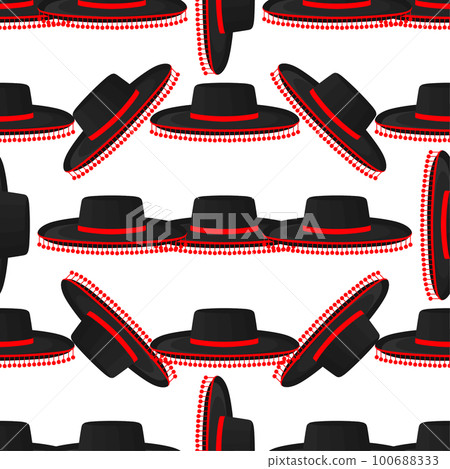 Pattern mexican hats sombrero, beautiful caps 100688333