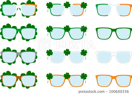Irish holiday St Patrick day, big set color eyeglasses Irish holiday St Patrick day, big set color eyeglasses 100688336