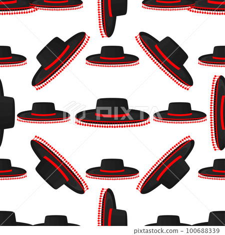 Pattern mexican hats sombrero, beautiful caps Pattern mexican hats sombrero, beautiful caps 100688339