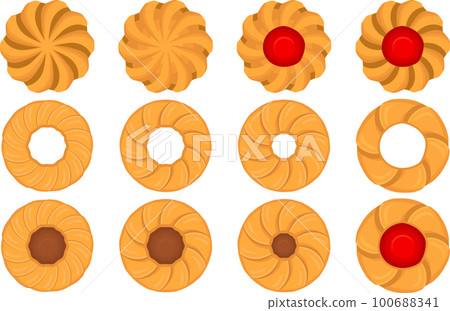 Big set homemade cookie different taste in pastry biscuit Big set homemade cookie different taste in pastry biscuit 100688341