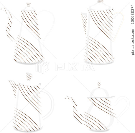 Set of beautiful glass teapots for liquid 100688374