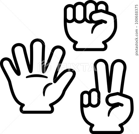 石頭剪刀布圖標集 100688375