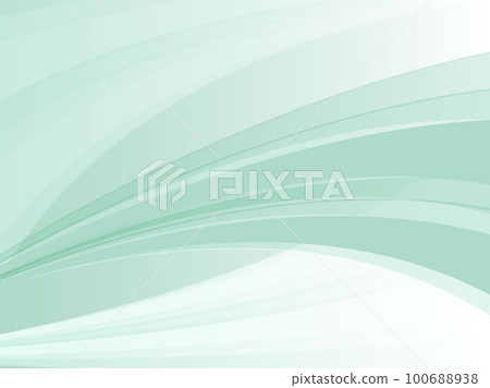 Pale light color wave streamline abstract background material_emerald green 100688938