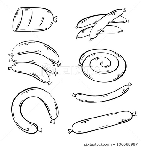 Sausages sketch set 100688987