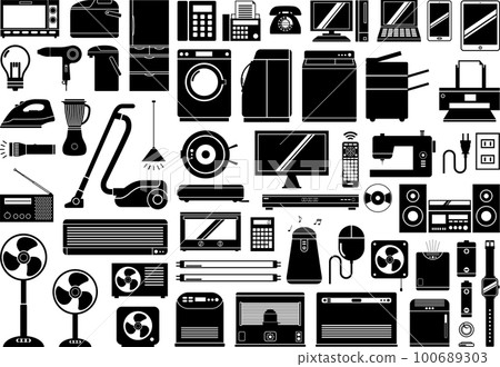 electrical appliances icon set 100689303
