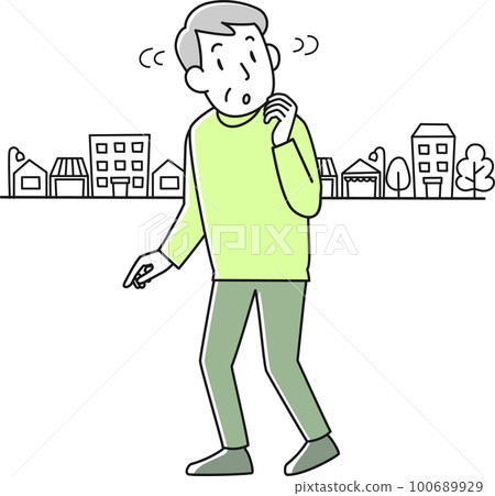 一位因癡呆症而不知道該地點而感到困惑的老人 100689929