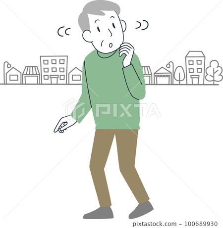 一位因癡呆症而不知道該地點而感到困惑的老人 一位因癡呆症而不知道該地點而感到困惑的老人 100689930