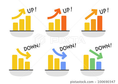 Up & Down Graph_Business_Simple Icon Illustration Material Up & Down Graph_Business_Simple Icon Illustration Material 100690347
