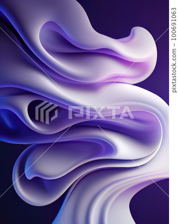 Abstract 3D Background with Wavy Cream Shapes 100691063