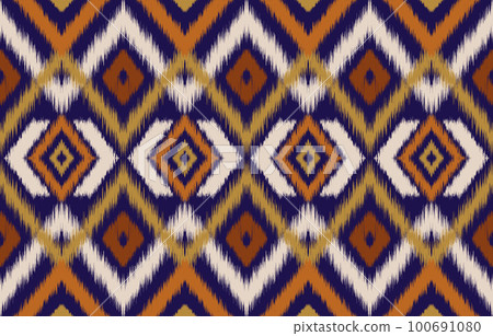 Ethnic seamless pattern. Native tribal traditional embroidery. 100691080
