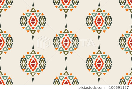 Ethnic seamless pattern. Native tribal traditional embroidery. Ethnic seamless pattern. Native tribal traditional embroidery. 100691157