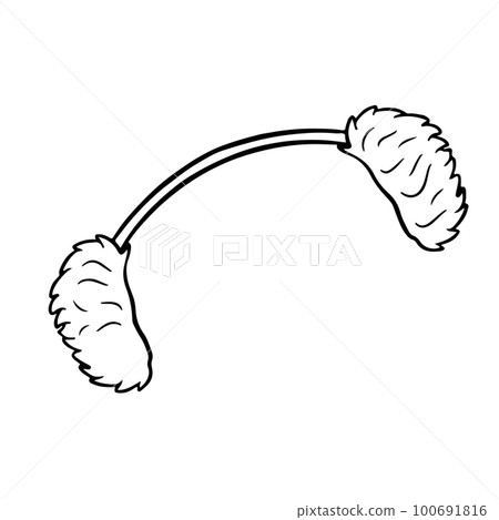 Warm earmuff contour outline black and white 100691816
