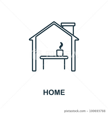 Home line icon. Monochrome simple Home outline icon for templates, web design and infographics 100693788