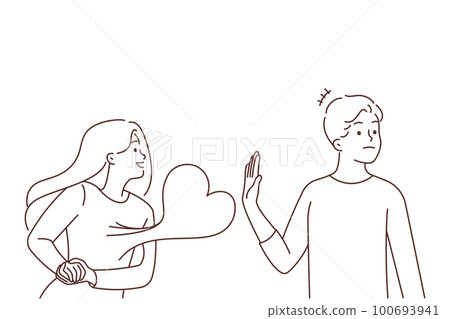 Young man reject woman in love Young man reject woman in love 100693941