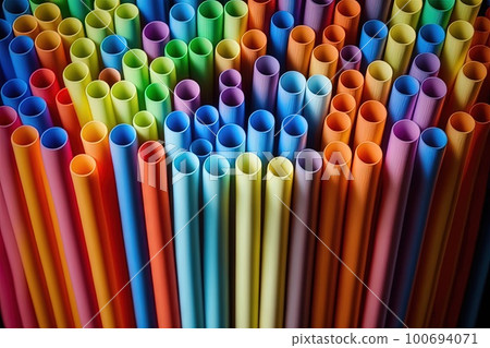 straw straws plastic free metal reusable plastic drinking straw background colourful illustration generative ai 100694071