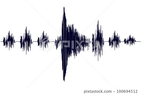 Black seismogram of seismic activity or lie detector record 100694512