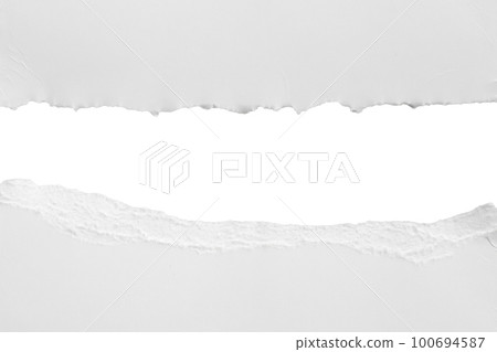 White ripped paper torn edges strips isolated on white background White ripped paper torn edges strips isolated on white background 100694587