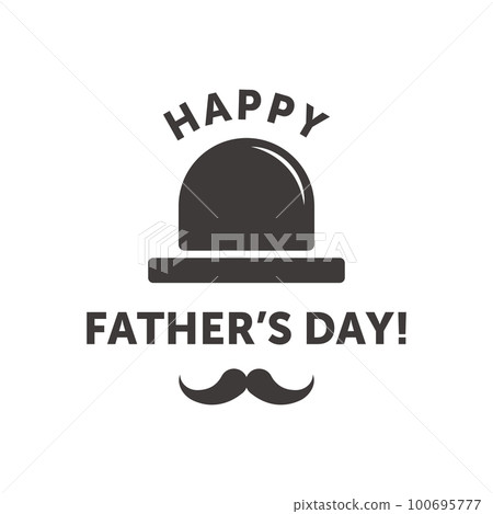 Vector illustration of gentleman in hat and mustache with Father's Day title 100695777