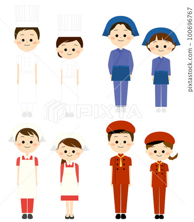 Set for men and women of various occupations Restaurant Set for men and women of various occupations Restaurant 100696767