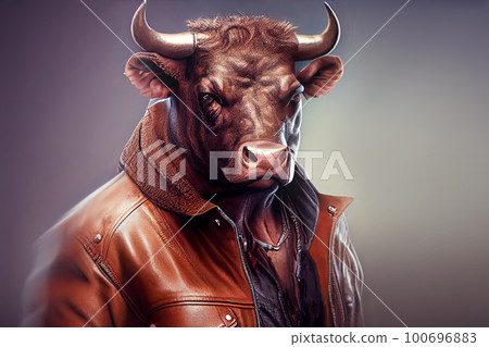 A confident and calm male portrait of a powerful and strong red bull, captured in a close-up shot. With a healthy appearance, reminiscent of a charismatic bandit or a rugged redneck. A confident and calm male portrait of a powerful and strong red bull, captured in a close-up shot. With a healthy appearance, reminiscent of a charismatic bandit or a rugged redneck. 100696883
