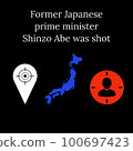 Illustration of icon with text Former Japanese prime minister Shinzo Abe was shot. 100697423