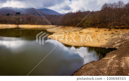 Landscape, lake Santa Fe del Montseny, Mountain Montseny in Catalonia in Spain Landscape, lake Santa Fe del Montseny, Mountain Montseny in Catalonia in Spain 100698583