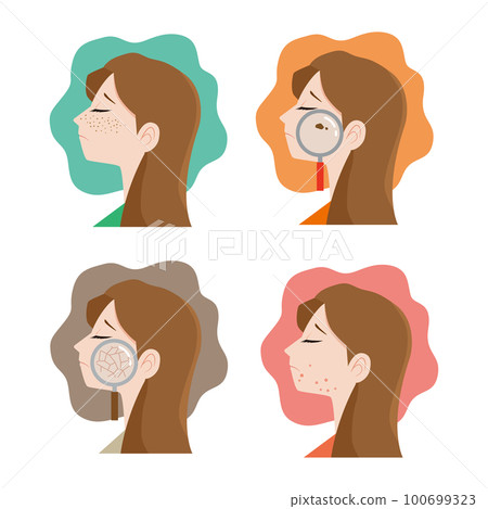 女人的側面皮膚問題插圖集 100699323
