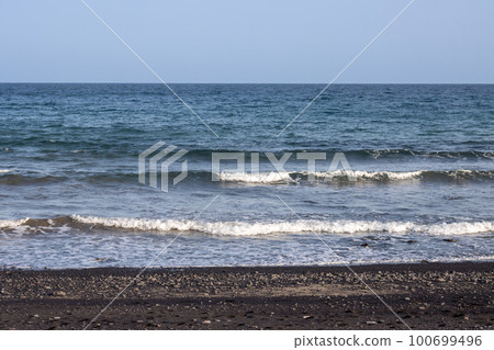 Atlantic ocean and a blue sky, Pozo Negro Atlantic ocean and a blue sky, Pozo Negro 100699496