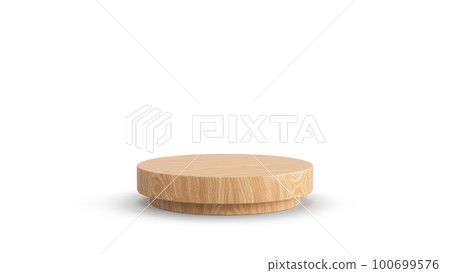 3D Rendering Wooden product stage isolated on white background 3D Rendering Wooden product stage isolated on white background 100699576