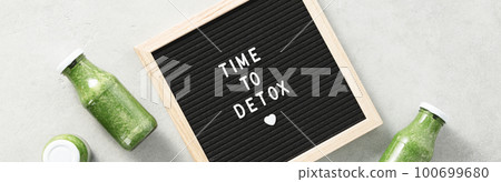 Time to detox letter board quote flat lay Time to detox letter board quote flat lay 100699680