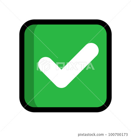 綠色複選框。輸入框。選擇。向量。 100700173