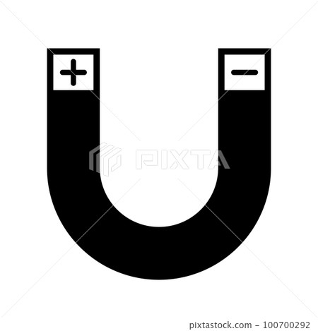 Magnet icon with plus and minus marks. vector. - Stock Illustration ...