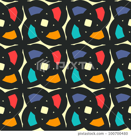 Vintage Retro Geometric Seamless Pattern Based on Grid Bold and timeless, mix of vibrant and muted colors, the intricate geometrical shapes, for wrapping, scrapbooking, interior, kitchen, bathroom Vintage Retro Geometric Seamless Pattern Based on Grid Bold and timeless, mix of vibrant and muted colors, the intricate geometrical shapes, for wrapping, scrapbooking, interior, kitchen, bathroom 100700480