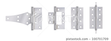 Section of steel door hinges. Door hinges vector Section of steel door hinges. Door hinges vector 100701709