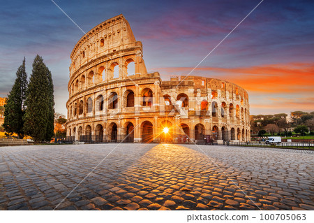 Rome, Italy at the Colosseum Amphitheater 100705063