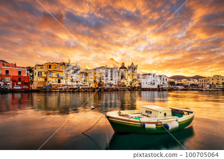 Ischia, Naples, Italy on the Coast at Dusk 100705064