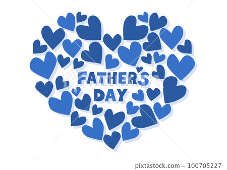 父親節標誌插圖：心形圖案設計 100705227