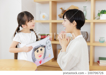 Daughter Mother Caricature Mother's Day 100706726