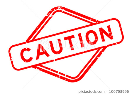 Grunge red caution word rubber seal stamp on white background Grunge red caution word rubber seal stamp on white background 100708996