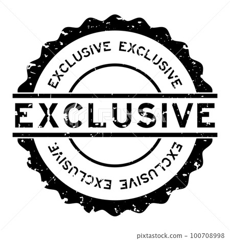 Grunge black exclusive word round rubber seal stamp on white background Grunge black exclusive word round rubber seal stamp on white background 100708998