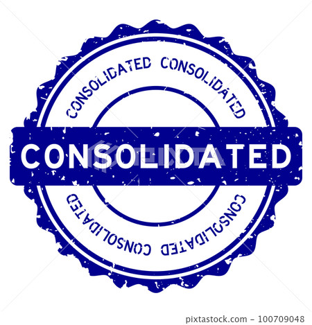 Grunge blue consolidated word round rubber seal stamp on white background Grunge blue consolidated word round rubber seal stamp on white background 100709048