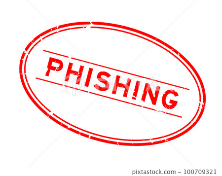 Grunge red phishing word oval rubber seal stamp on white background Grunge red phishing word oval rubber seal stamp on white background 100709321